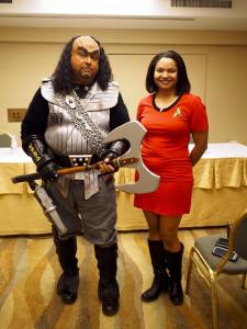 I bonded with a Klingon by threatening to use his weapon against him.